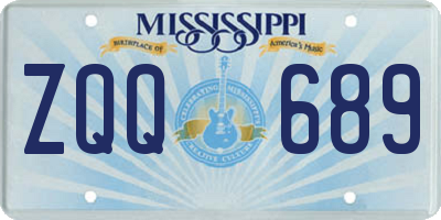 MS license plate ZQQ689