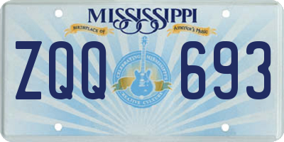 MS license plate ZQQ693