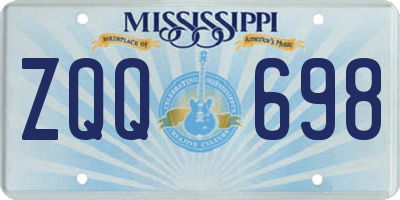 MS license plate ZQQ698