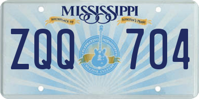 MS license plate ZQQ704