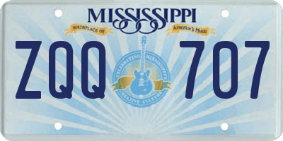 MS license plate ZQQ707