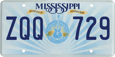 MS license plate ZQQ729