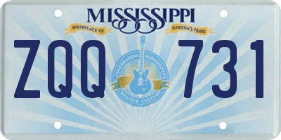 MS license plate ZQQ731