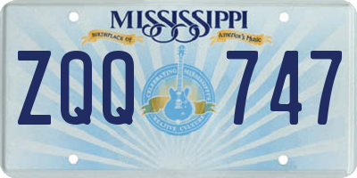 MS license plate ZQQ747