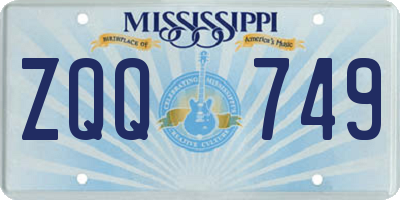 MS license plate ZQQ749