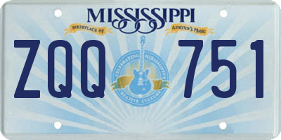 MS license plate ZQQ751