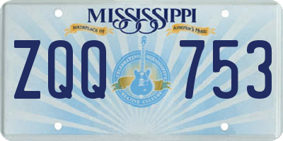 MS license plate ZQQ753