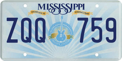 MS license plate ZQQ759