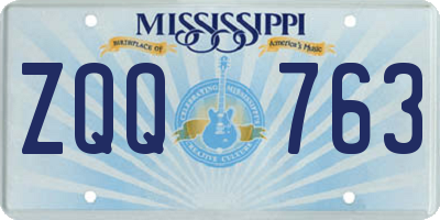 MS license plate ZQQ763