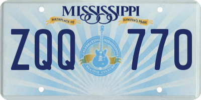 MS license plate ZQQ770