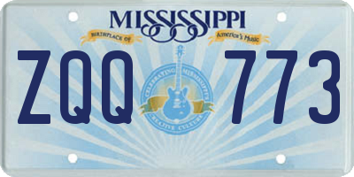 MS license plate ZQQ773