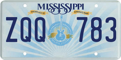 MS license plate ZQQ783