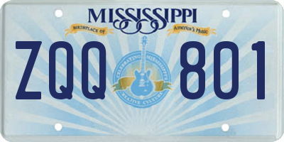 MS license plate ZQQ801