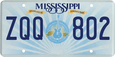 MS license plate ZQQ802