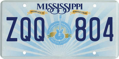 MS license plate ZQQ804