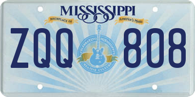 MS license plate ZQQ808