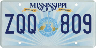 MS license plate ZQQ809