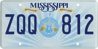 MS license plate ZQQ812