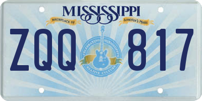 MS license plate ZQQ817