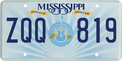 MS license plate ZQQ819
