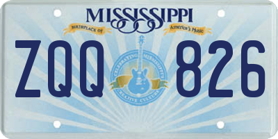 MS license plate ZQQ826