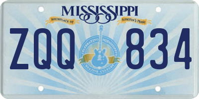 MS license plate ZQQ834