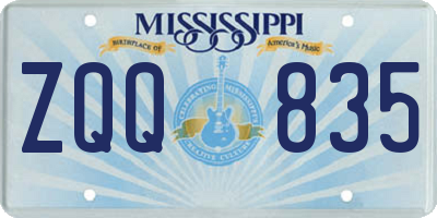 MS license plate ZQQ835