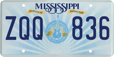 MS license plate ZQQ836