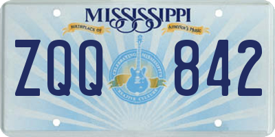 MS license plate ZQQ842