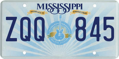 MS license plate ZQQ845