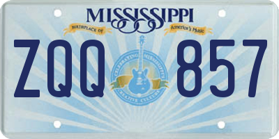 MS license plate ZQQ857