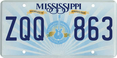 MS license plate ZQQ863