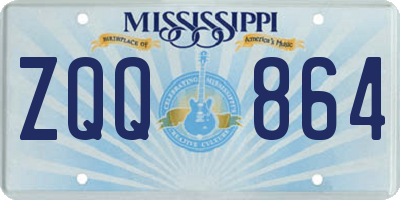 MS license plate ZQQ864