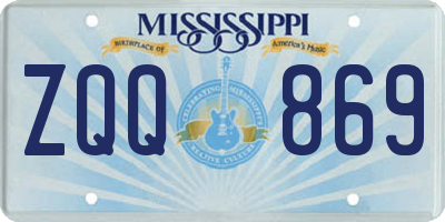 MS license plate ZQQ869