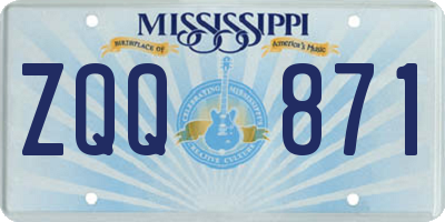 MS license plate ZQQ871
