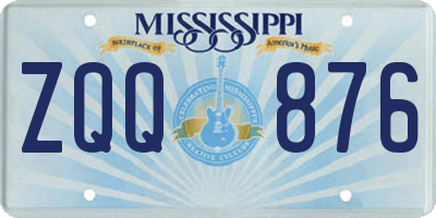 MS license plate ZQQ876