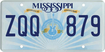 MS license plate ZQQ879