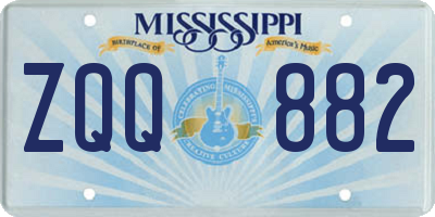 MS license plate ZQQ882