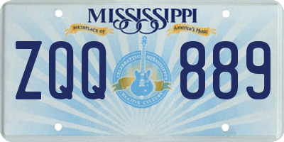MS license plate ZQQ889