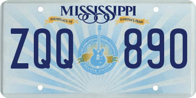 MS license plate ZQQ890