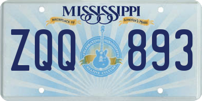 MS license plate ZQQ893