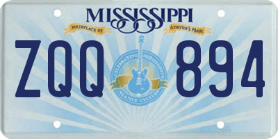 MS license plate ZQQ894