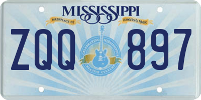 MS license plate ZQQ897