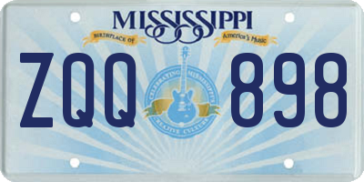 MS license plate ZQQ898