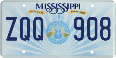 MS license plate ZQQ908