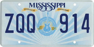 MS license plate ZQQ914
