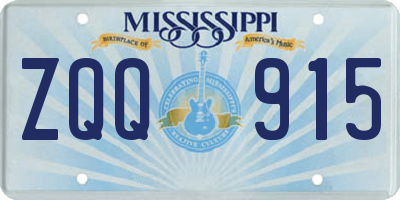MS license plate ZQQ915