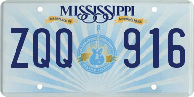 MS license plate ZQQ916