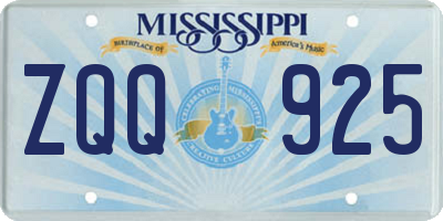 MS license plate ZQQ925