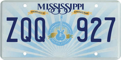 MS license plate ZQQ927
